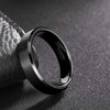 6mm Black Tungsten Carbide Ring for Men Women Brushed Beveled