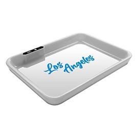 LED Light Up Rolling Tray, Decorative Serving Food Tray, Vanity, Jewelry Holder, Limited Edition, Los Angeles, White
