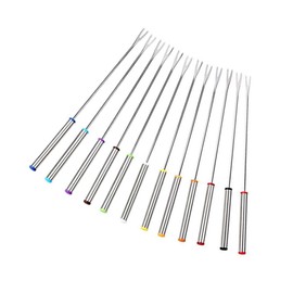COLLBATH 24cm Stainless Steel Dessert Forks and Handles for Safe Fondue Fountain Use Random Color