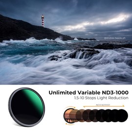 K&F Concept D-Series Variable ND Filter ND3-ND1000 Neutral Density Filter 49 mm (1.5-10 Stops)