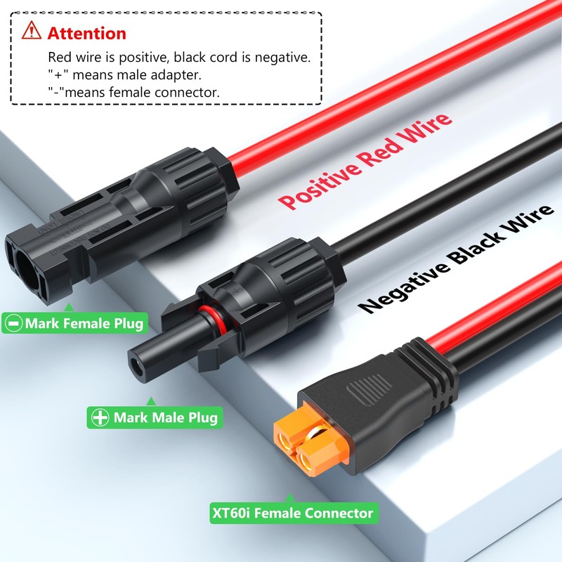 Vansdon Solar to XT60i Extension Cable 10AWG 30FT XT60i Female