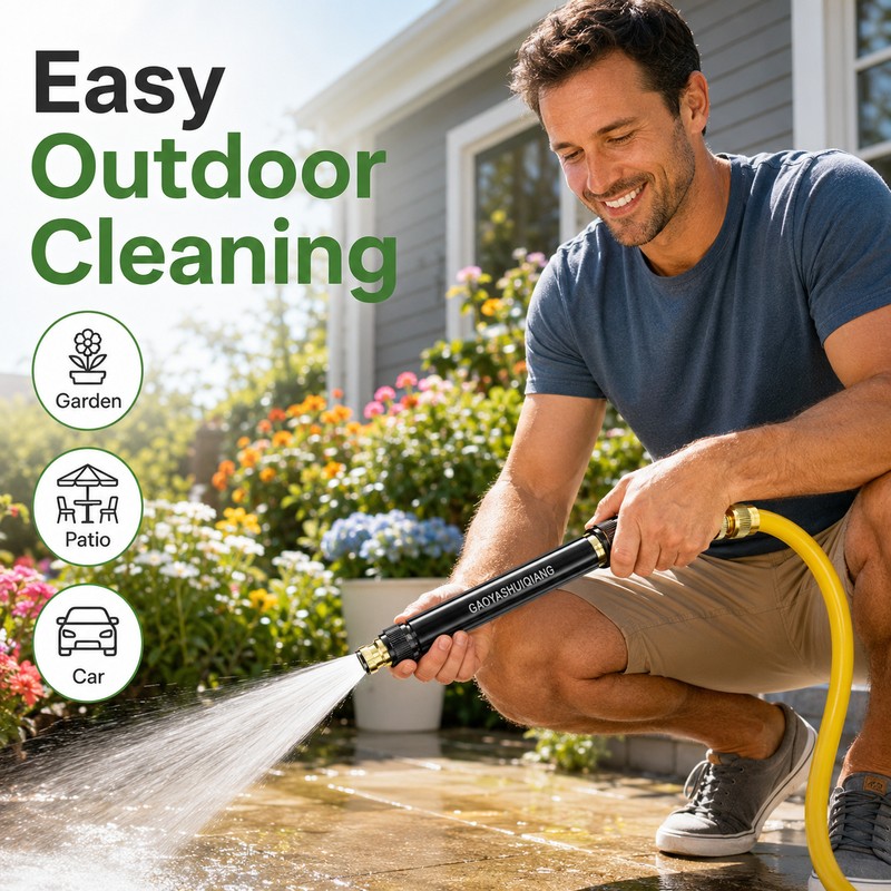 Metal Garden Hose Nozzle with Adjustable Jet-to-Mist Spray for Car