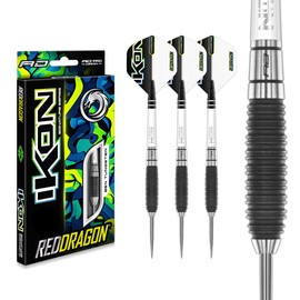 RED DRAGON Ikon 1.4 22 Gram Professional Tungsten Steeltip Darts Set with Flights and Stems