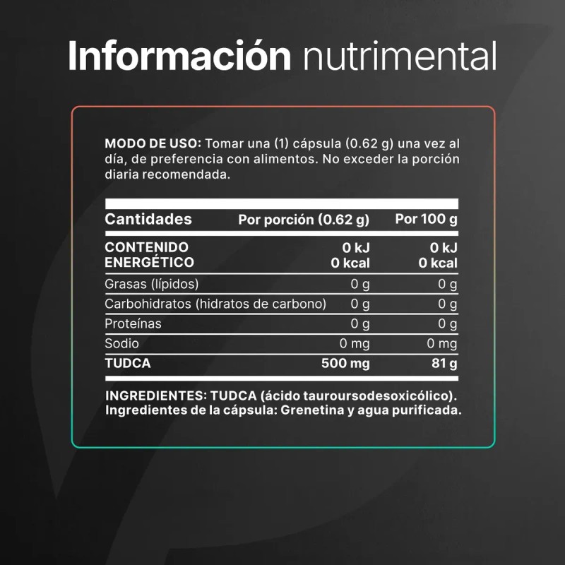 Tudca Puro 500mg Cáps Apoyo Hepática Hígado Life Sabor