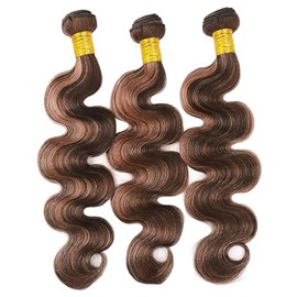 Tuheerst Body Wave Human Hair Bundles P430 Highlight Brown Human Hair Extensions Real Hair Wefts Bundles 3 Bundles Double Weft Remy Hair for Woman 30 Inches
