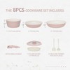 BECIGAR 8PCS Ceramic Cookware,Nonstick Pan, Removable Handle Ceramic Pots and