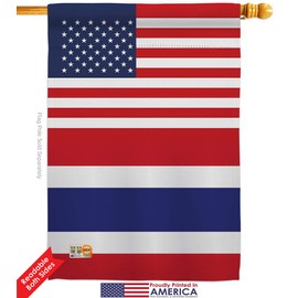 Thailand US Friendship House Flags Pack Regional USA American Alliance World Country Particular Area Embroidery Small Decorative Gift Yard Banner Double-Sided Made In 28 X 40