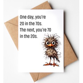 One Day Your 20 in the 70s Greeting Card - Funny 70th Birthday Card Gifts for Women Men - Happy 70th Birthday Decorations for Dad Mom - Cool Bday Gifts for 70 Year Old Woman Man