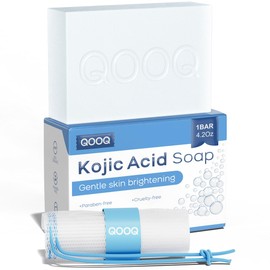 QOOQ TurmerPure Turmeric Kojic Acid Soap - Pure Turmeric Extract, Gentle Dark Spot Remover for Face and Body with Vitamin C, Retinol, Collagen, Vitamin E, Shea Butter, Castile Olive Oil Soap(120g*1)