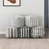 Lexicon Pouf Ottoman, Square Ottoman Foot Rest, Jacquard Fabric Pouf,