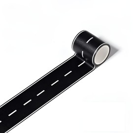 Road Street Floor Decal, Black Road Track Tape Road Border Decal, Party Decoration - 1.97 Inch Wide 16.4 FT Long