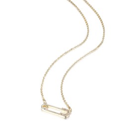 Safety Pin Choker Necklace for Women, 15"+2" Adjustable Chain, Dainty 18K Gold Plated Pendant with Cubic Zirconia, Layered Necklace, Edgy Minimalist Fashion Accessory, Trendy Everyday Statement