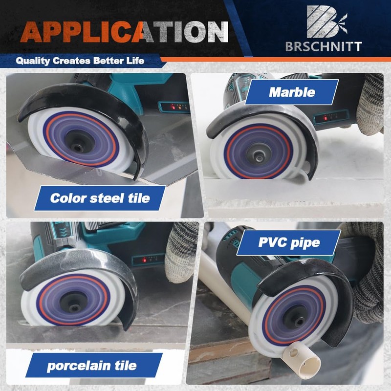 BRSCHNITT Indestructible Disc for Grinder 3inch 2pcs-3/8"Arbor Multifunctional Cutting Discs