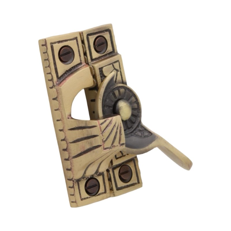 Victorian Style Window Sash Lock in Hand Highlighted Bronze