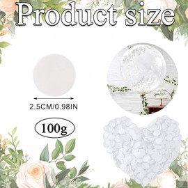 10000Pcs Biodegradable Confetti, 100g Wedding Confetti Biodegradable, Round White Confetti, for Weddings Decorations, Anniversary and Celebrations