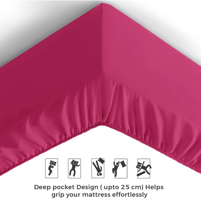 Aspire Homeware King Size Fitted Sheets - 25 cm Deep