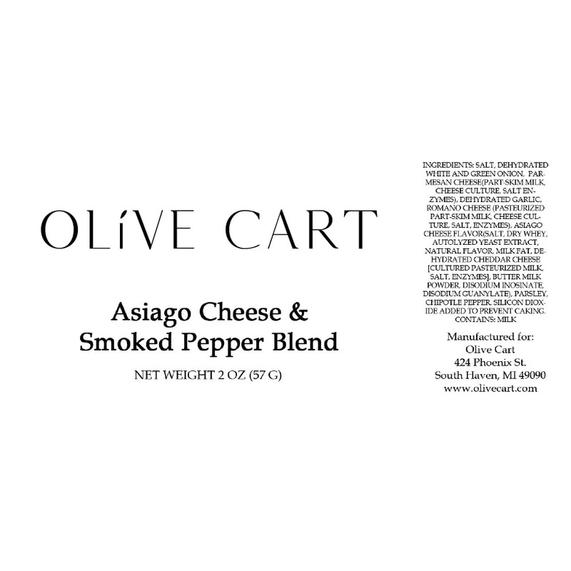 Asiago Cheese Seasoning with a Smoked Pepper Blend 2oz (Olive