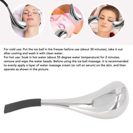 Ice Globes Face Care Tools, Ice Cryo Sticks Cooling Roller Sticks 304 Stainless Steel Ice Globes Spoon Cold Hot Dual-Use Beauty Facial Eye Massage Tool