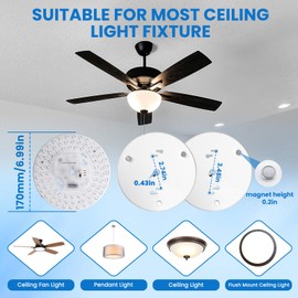 TobeBright 36W Ceiling Fan Light kit 6.69 inch 3200Lm, 3CCT 3000K/4000K/5000K Dimmable Ceiling Fan LED Light Replacement, Led Engine Retrofit Kit for Ceiling Light, Pendant, Lantern