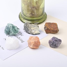 Crystals and Healing Raw Stones, Natural Gemstone Raw, 6PCS Crystals Constellation Sets for Gifts, Yoga Meditation (Pisces)