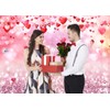 Alltten 7x5ft Pink Love Hearts Bokeh Backdrop Valentine's Day Photo