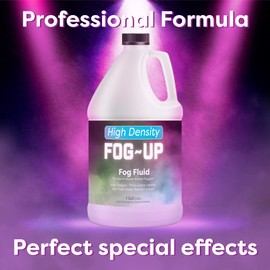 FogUp High Density Fog Juice - Extremely Long Lasting, High Output Thick Non-Toxic Odorless Water-Based Fog Machine Fluid - 1 Gallon, 128 fl oz for All Standard Fog Machines
