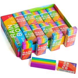 30PCS Rainbow Eraser, Large Rainbow Erasers Bulk for Kids, Pencil Erasers for Home Rewards, School Supplies and Gift Filling