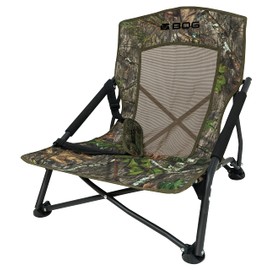 BOG Low Profile Turkey Ground Blind Chair with Rugged Construction, Aluminum Frame, Extended Seat Area, Quiet Setup, Breathable Textilene Fabric, and Carry Bag for Hunting, Shooting, and Outdoors