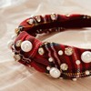 Bowbear Trendy Top Knotted Wide Headbands, Xmas Red Plaid
