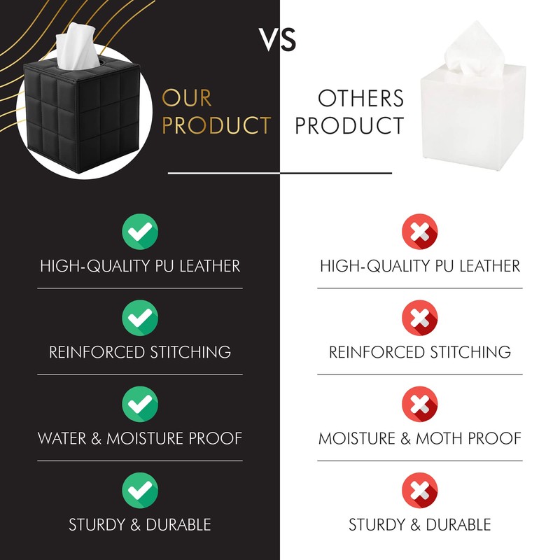 Luxury 5 Star Hotel Style Tissue Box Cover - Sturdy