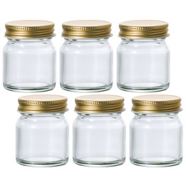 アデリア(ADERIA) 金キャップ多用びん 50ml 6個セット日本製 保存瓶 保存容器 ガラス キャニスター 密閉容器 調味料入 瓶 密閉 コーヒー豆 ジャム瓶 M6517