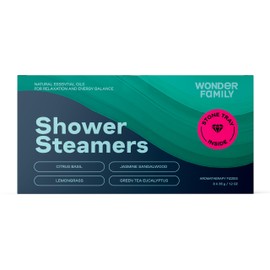 WONDER FAMILY Shower Steamers Aromatherapy + Stone Tray - 8 Pack Shower Bombs