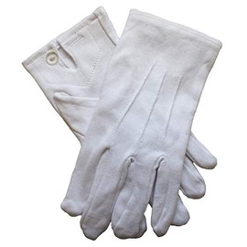 Clermont Direct White Cotton Gloves Large