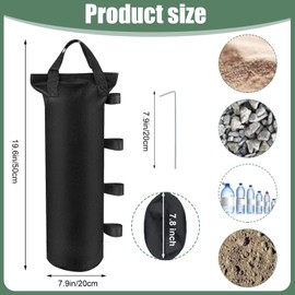 Pack of 4 Gazebo Sandbags, Weights for Gazebo with 8 Fixed Nails, Storm Proof & Waterproof Oxford Thick Sandbags for Weighting Down for Pop-Up Canopy, Awnings, Parasols