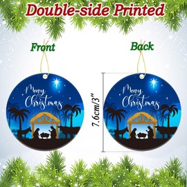 Christmas Nativity Scene Ornament Tree Decoration Religious Christian Double-Side Ornaments Keepsake Gift Christmas Tree Ornament 3''