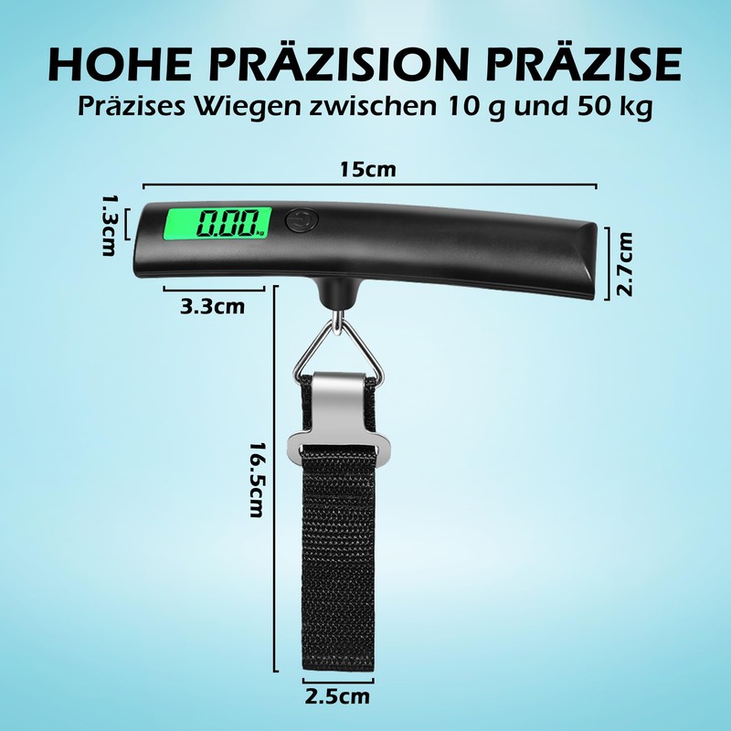 Digital Luggage Scales with Hooks - Suitcase Scales & Fish