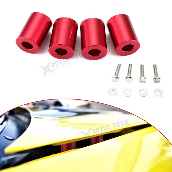 Xotic Tech Red Racing Modification Parts JDM Hood Heightener Turbo