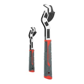 2PCS Adjustable Wrench, 7-15mm,15-35mm Self-Adjusting Quick Wrench, Auto Size Adjusting 6 Inch & 10 Inch Pipe Wrenches for Car, Bicycle, Plumbing Repairs, Under Sink Pipe Fittings(COLOR:black red)