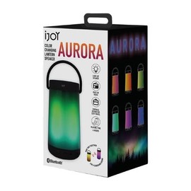 iJoy Aurora Light-Up Lantern Speaker | Bluetooth, USB, AUX | 10W, 8Hr Play, AM/FM Radio | Outdoor LED Color-Changing Party Speaker