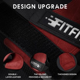 FITFIV Correa de muñeca para levantamiento de pesas, doble piel para levantamiento de pesas para entrenamiento de fuerza, muñequeras acolchadas de neopreno, para hombres y mujeres (par)