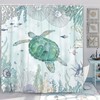 Sea Turtle Shower Curtain - Nautical Beach Underwater Decorative Shower