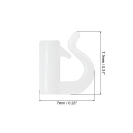 PATIKIL Fishing Spinner Clevis 7.9mm/0.31", 100Pcs Easy Spin D-Shaped Plastic Links for Lure Fishing Spoon Spinnerbait Inline Parts Accessory, White