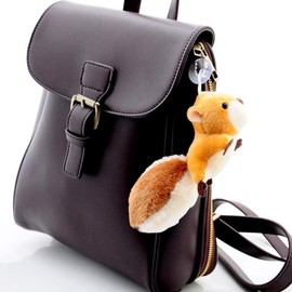 Calsgkspray Brown Cartoon Squirrel Plush Keychain, Key Ring Backpack Plush Stuffed Animal Plush Keychain