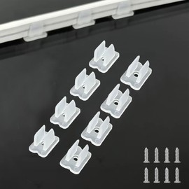 LEPEVNEY Waterproof LED Strip Mounting Clips - Translucent, Fits 5mm-6mm Silicone LED Strips Rope Light Clips, Includes Screws, Pack of 50