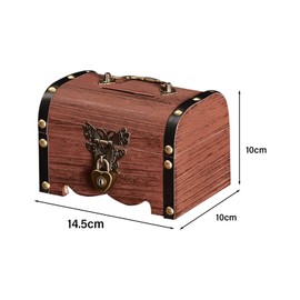 Vintage Wooden Treasure Chest Money Box with Key Small Treasure Chests with Lock, Chest for Storage and Decoration for Children's Birthday Party Treasure Hunt