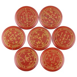 mookaitedecor Chakra Stones Set Engraved Polished Reiki Chakras Healing Stones Palm Stones for Reiki Balancing