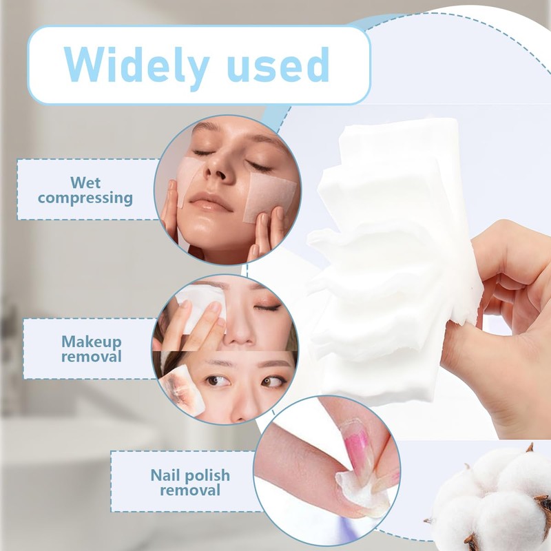 1200Pcs Makeup Facial Soft Thin Cotton Pads Soft Cotton Wipes