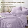 JOLLYVOGUE Lavender King Comforter Set, 3 Pieces Seersucker Comforters King