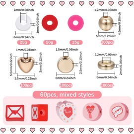 SOFPLATE 1 Box 3484Pcs Clay Beads Bracelet Making Kit Valentines Day 6mm Red Hot Pink White Clay Heishi Beads Kit Gold Heart Flat Round Plastic Spacer Beads for Friendship Bracelets Making DIY Crafts