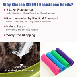 KEVOSOK Super Bandas de Resistencia, 4 Piezas 150cm Bandas Elásticas Fitness Vendas Acondicionamiento Físico, Bandas de Ejercicio, para Rehabilitación, Casa, Oficina, Gimnasio, Ejercicio